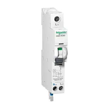 Schneider Electric Acti9 iC60H RCBO (earth leakage plus overcurrent), 1P+N, 6 to 45 A