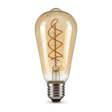DCL Dimmable LED Filament Bulb ST64 6W, Amber Spiral