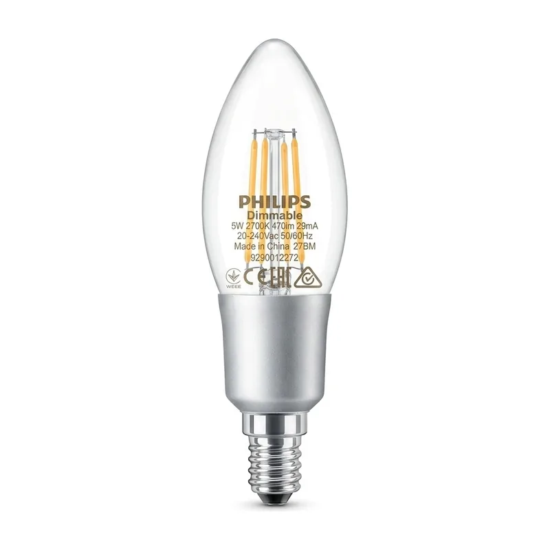Philips LED Filament Candle 4.5W, Dimmable