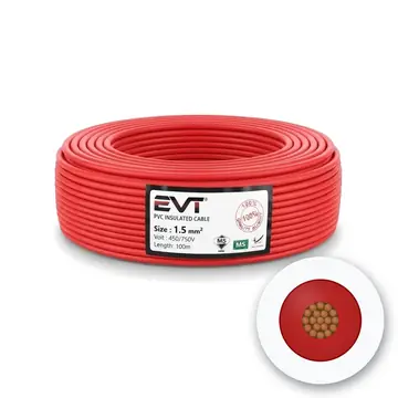EVT PVC Insulated Cable, 1.5 mm², Single Core