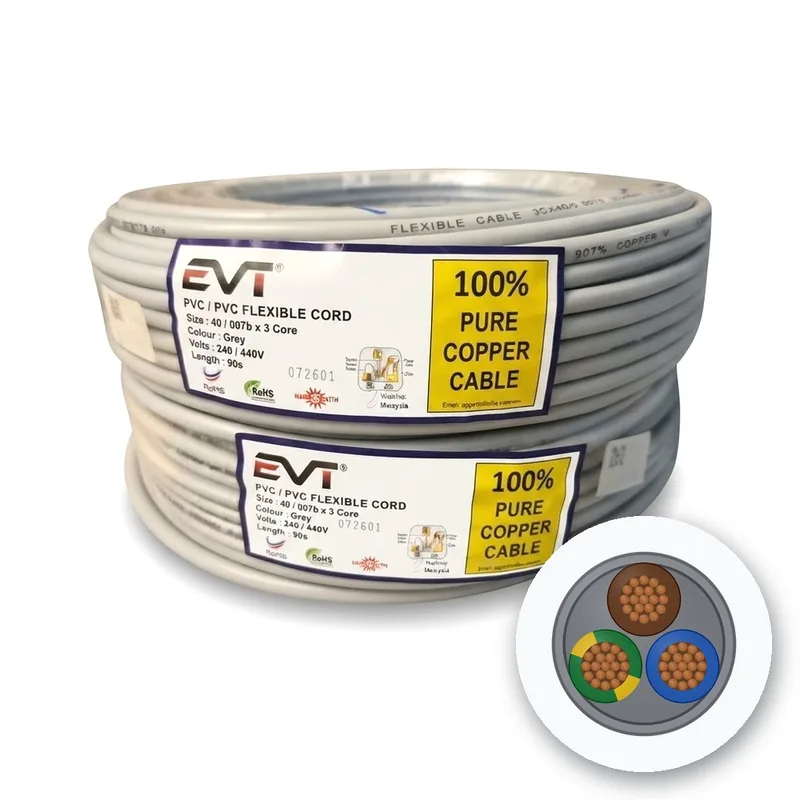 EVT PVC Flexible Cord, 3 Core
