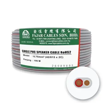 Fajar PVC Speaker Cable, 0.75 mm² (42/0.15 x 2 Core)