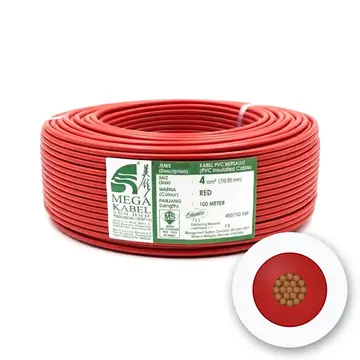 Mega Kabel PVC Insulated Cable, 4 mm², Single Core