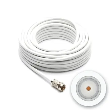 Zone Net RG6 Coaxial TV Cable, White