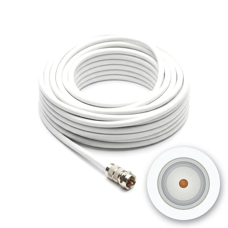 Zone Net RG6 Coaxial TV Cable, White