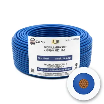Tai Sin PVC Insulated Cable, 10 mm², Single Core