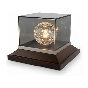 DCL Outdoor Gate Lamp DM-ROMANZO, Chengal Wood and Crystal Ball (300 mm to 600 mm)