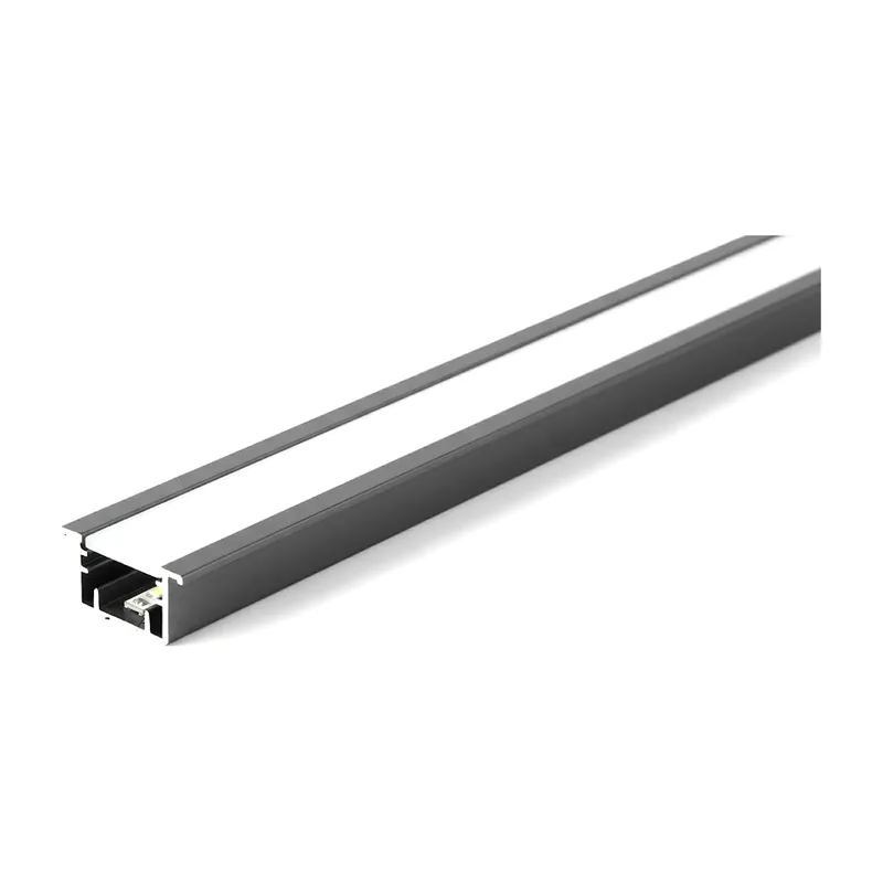 DCL Recessed Aluminium Profile DJI-1010A-M, Iron Grey with Opal Cover (3 m)