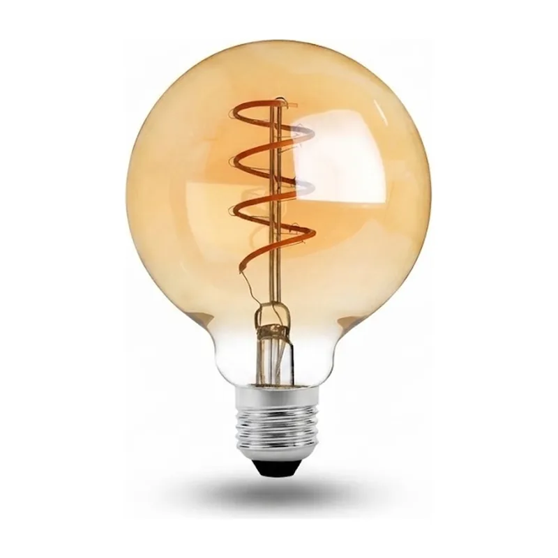 DCL Dimmable Amber LED Filament Bulb G125 6W E27