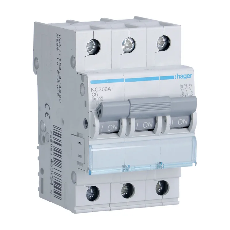 Hager Miniature Circuit Breaker (MCB) 10 kA 3P, 2 to 63 A