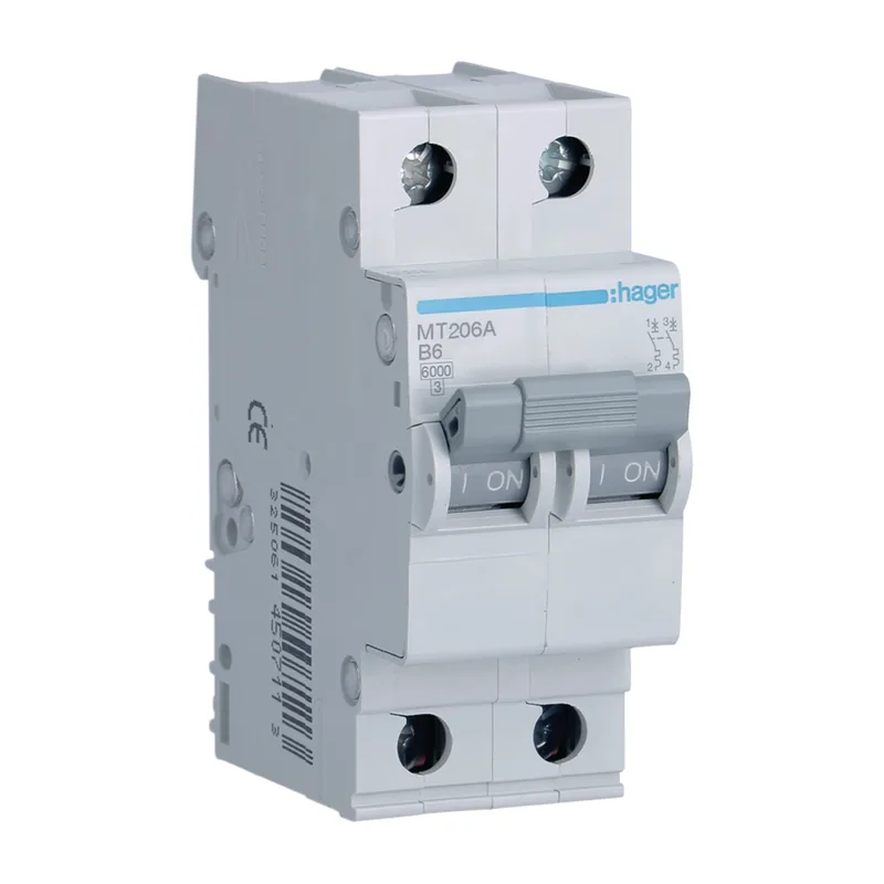 Hager Miniature Circuit Breaker (MCB) 6 kA 2P, 6 to 63 A