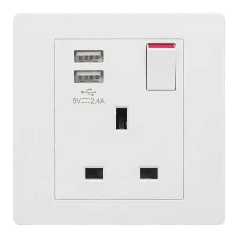 Hager Hager Muse Switched Sockets, 13A, 15A and USB