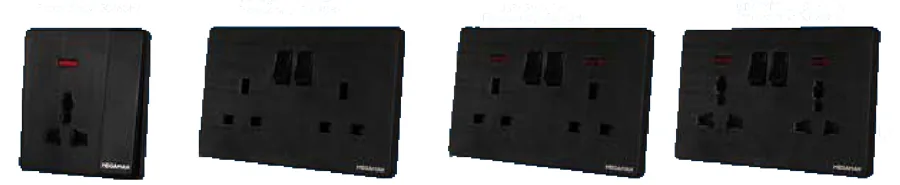 Megaman YTZ8 Switches and Sockets (Black)