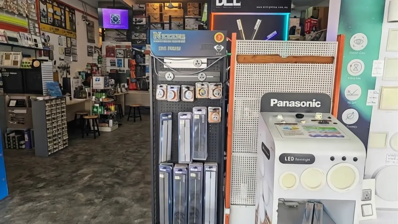 Lighting and power track displays inside the door