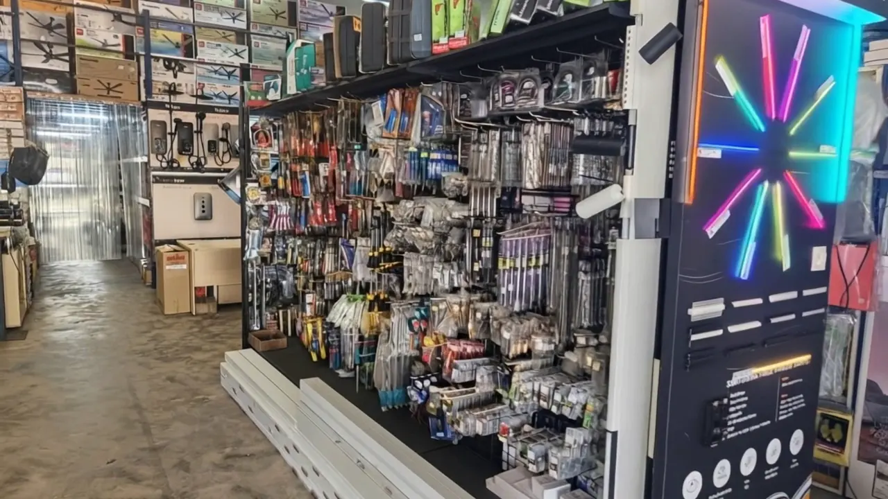 The tools aisle and the DCL LED strip display